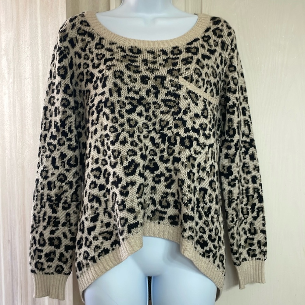 High low cheetah sweater